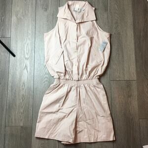Como Sport Vintage light pink Sleeveless Romper Size Medium NWT 100% Cotton